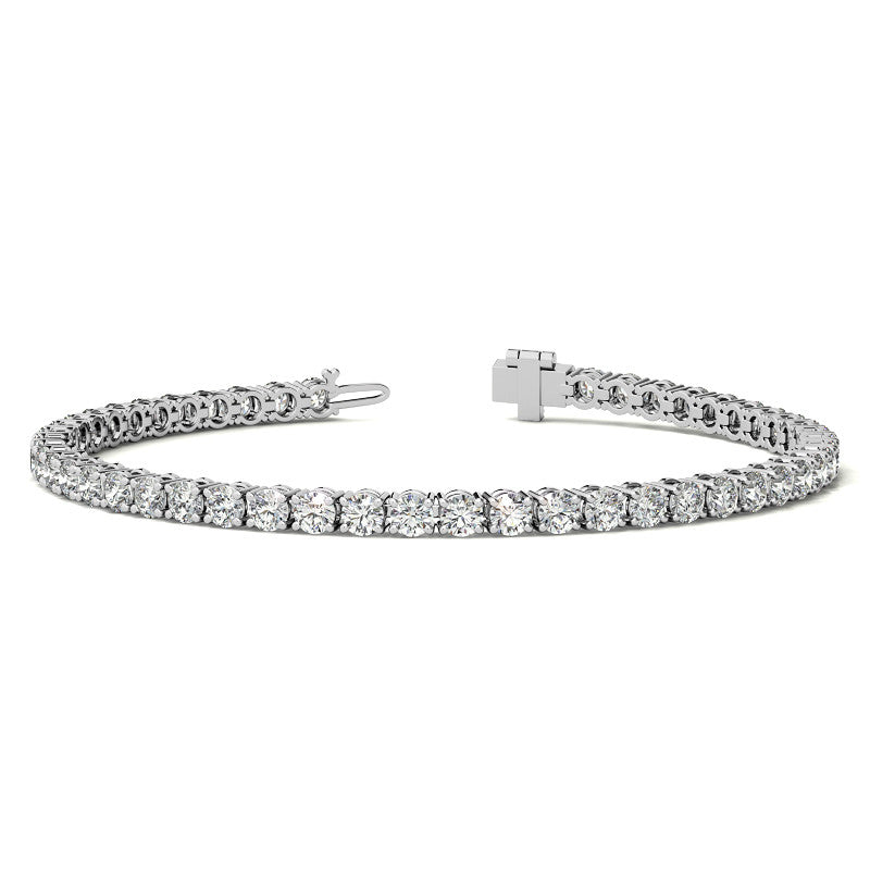 6.00 CTW AGI Certified Lab Grown Diamond Tennis Bracelet – 14K White Gold Overlay-0