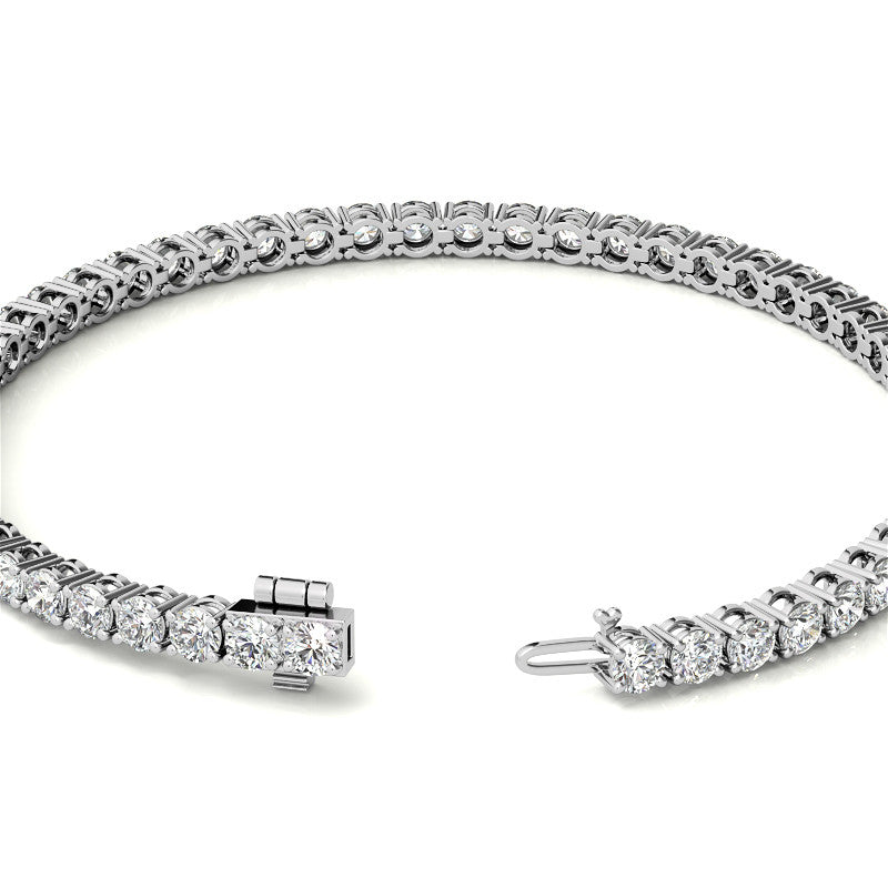 6.00 CTW AGI Certified Lab Grown Diamond Tennis Bracelet – 14K White Gold Overlay-3