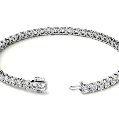 6.00 CTW AGI Certified Lab Grown Diamond Tennis Bracelet – 14K White Gold Overlay-3