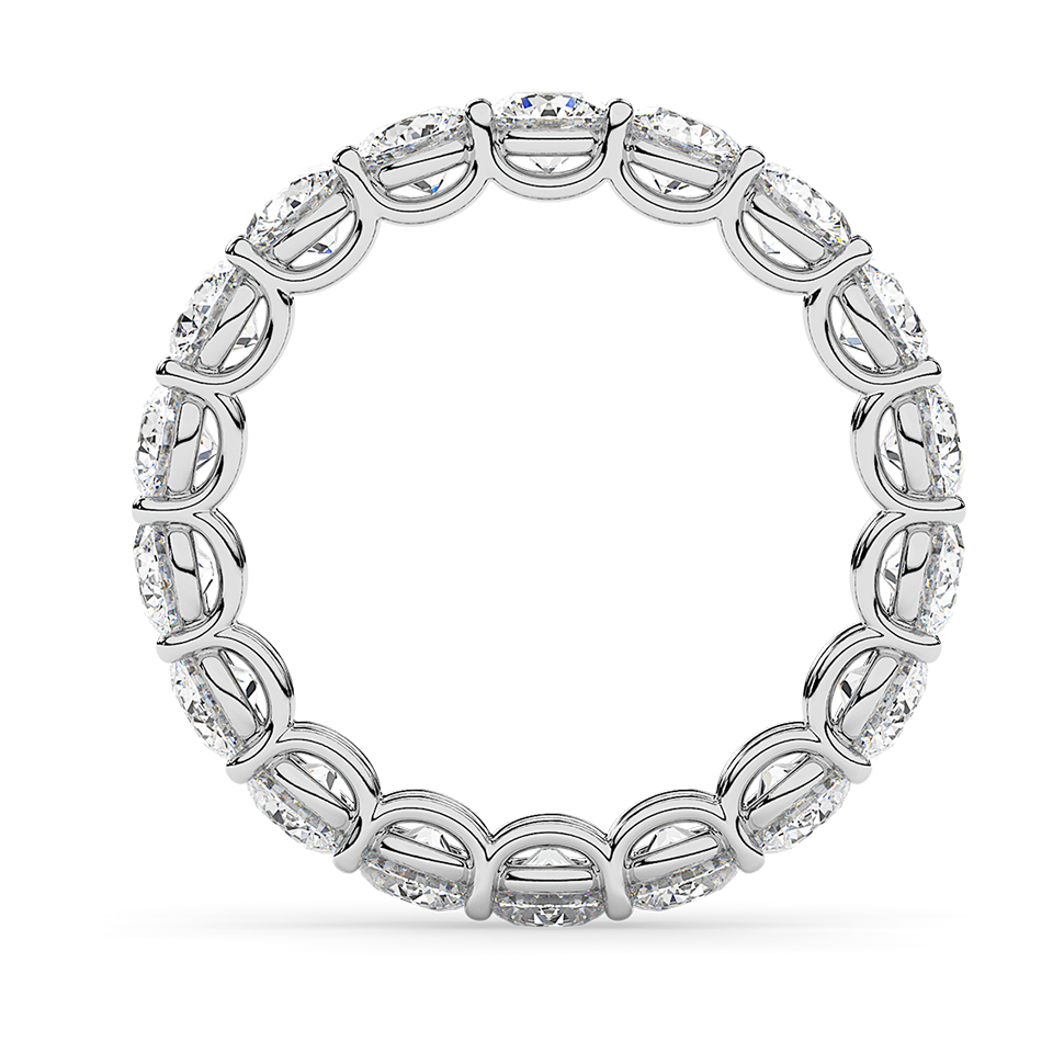AGI Certified 2 CTW Round Lab Grown Diamond Eternity Band in 14K White Gold (F-VS)-2
