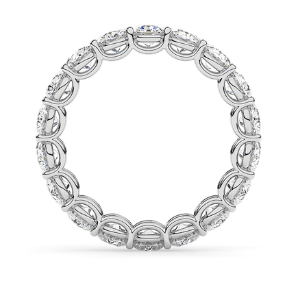 AGI Certified 2 CTW Round Lab Grown Diamond Eternity Band in 14K White Gold (F-VS)-2