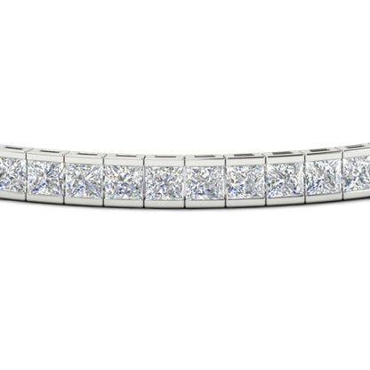 6.00 CTW Created Moissanite Princess Cut Half Bezel Tennis Bracelet in 14K Gold Over Sterling-2